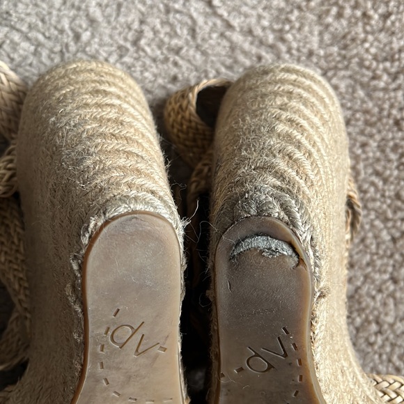 Natural beige Dolce Vita strappy twine sandal wedges - Picture 9 of 13